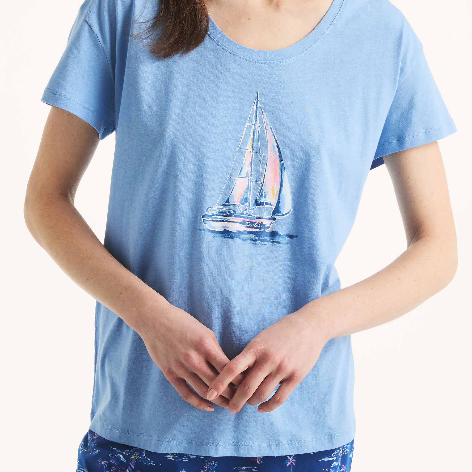 Nautica Womens Printed Pajama Pant Set