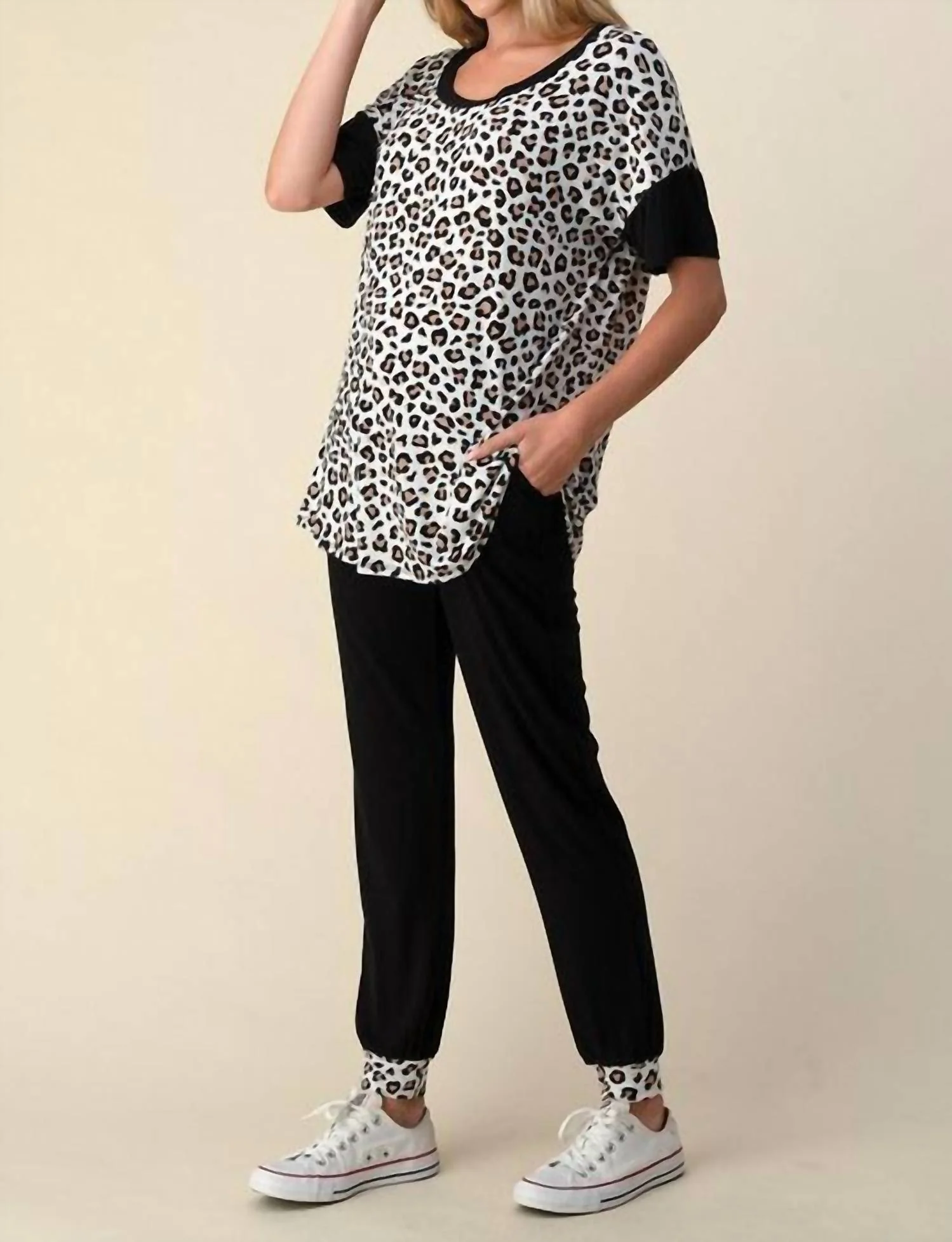 Leopard Loungewear Set - Plus In Multi