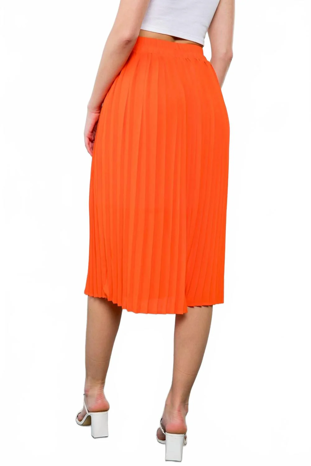 Cheerful Pleats Skirt In Orange