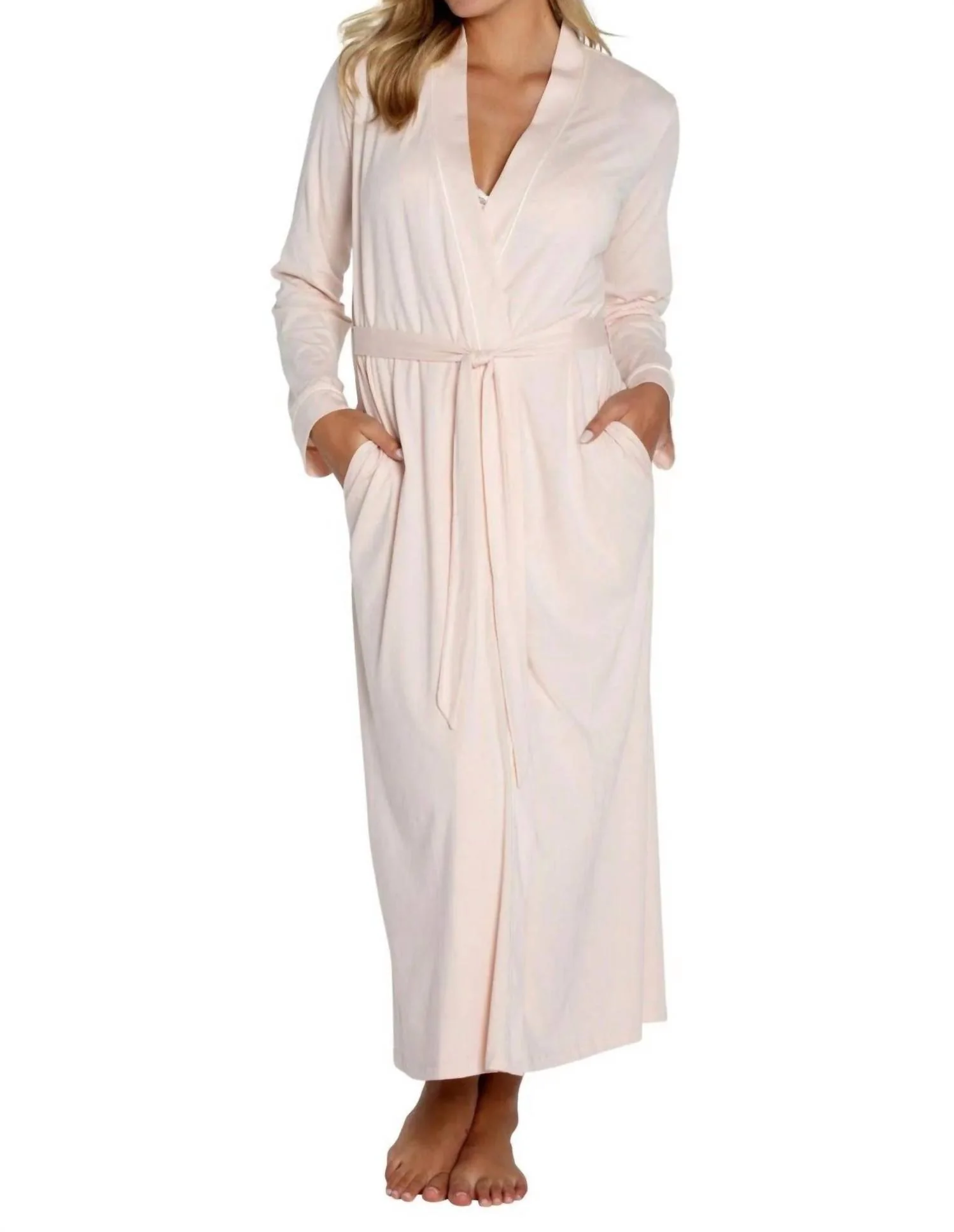 Alissa Lightweight Full Length Robe In Heavenly Rose