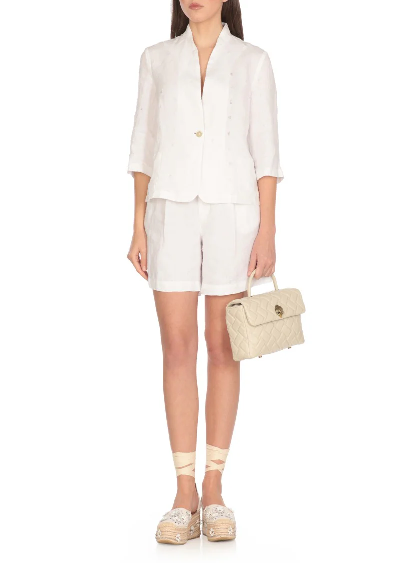 White Linen Blazer