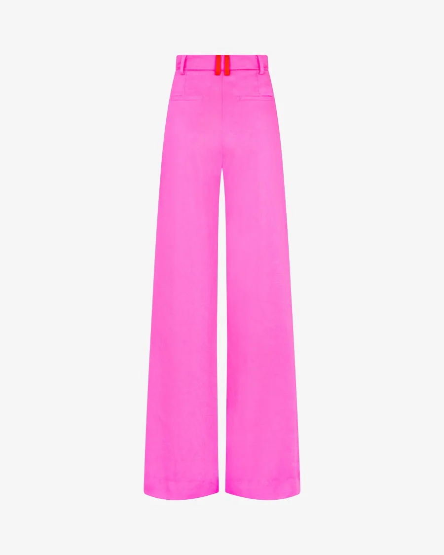 Crinkled Satin Wide-Leg Trousers