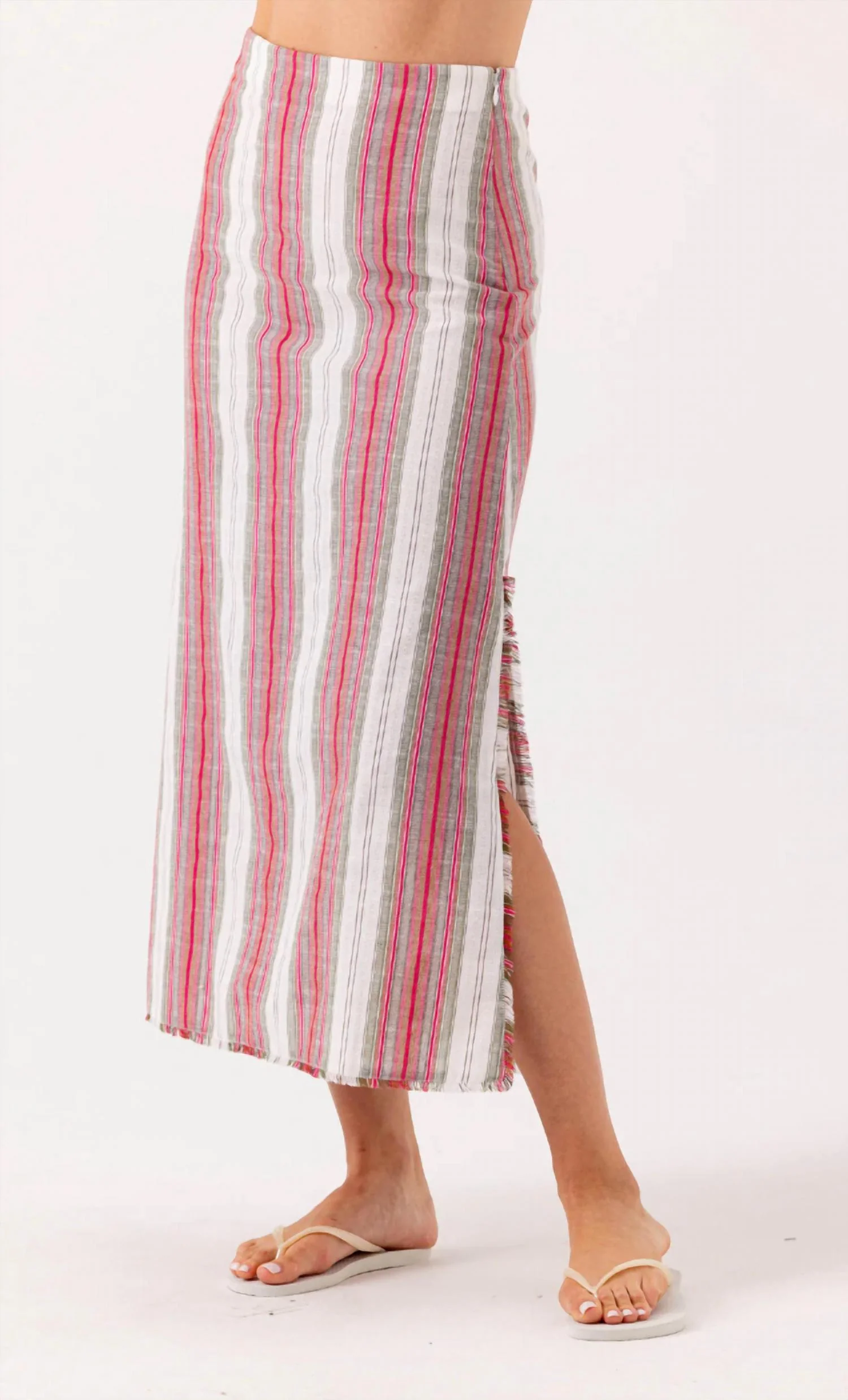 Louie Midi Skirt In Sunshade Stripe