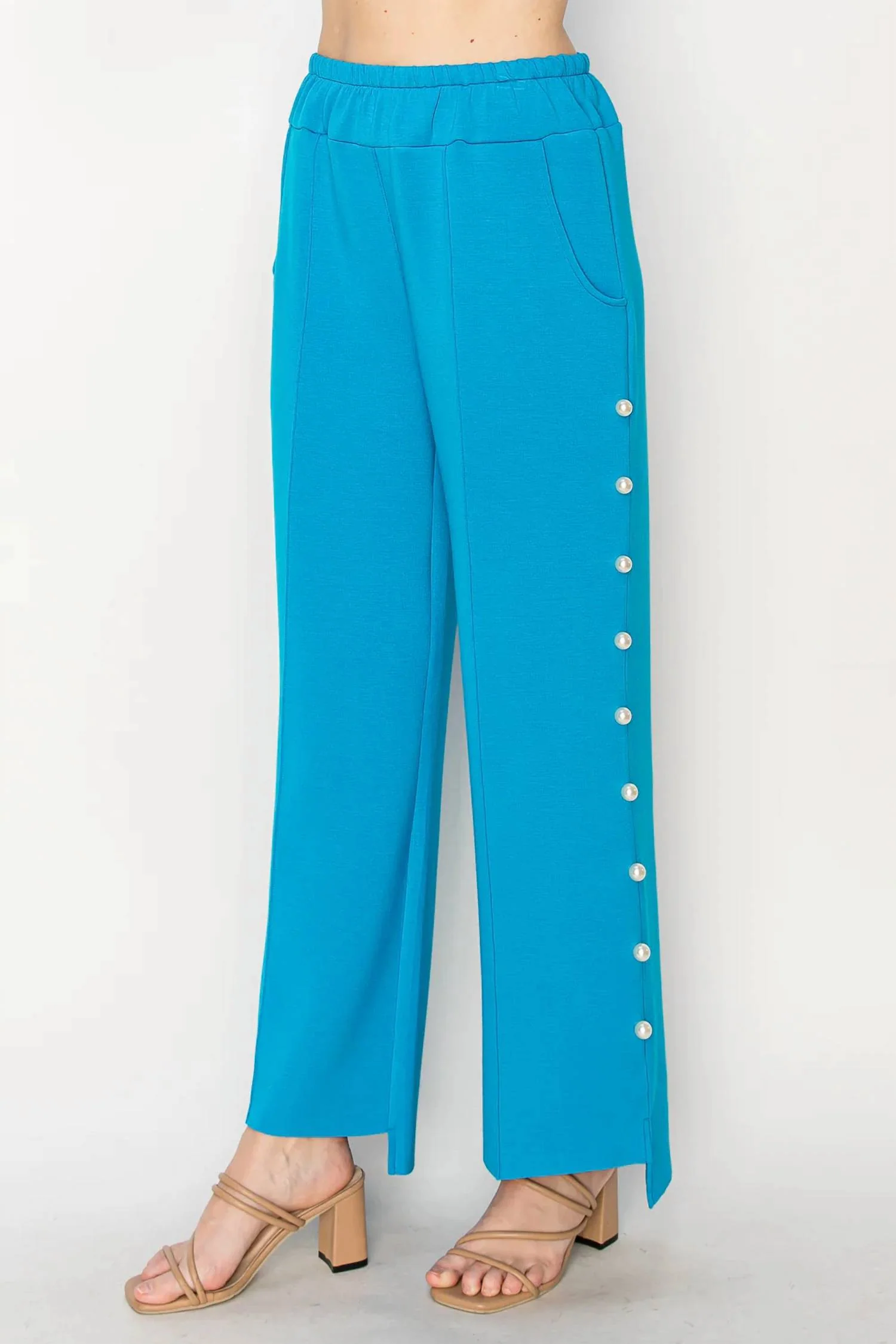 Farrah Pearl Pants In Aqua