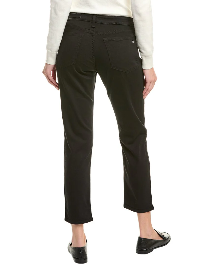 rag & bone Dylan Black Low-Rise Slim Boyfriend Jean