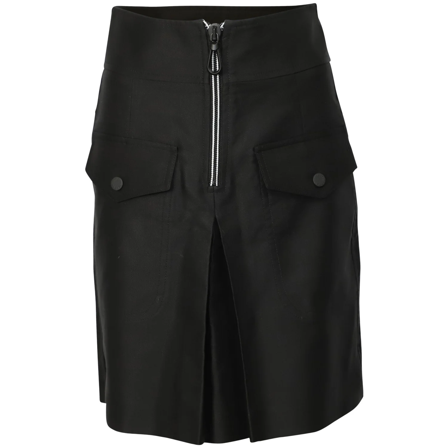 Sandro Paris Zipper Detailed Skirt in Black Cotton