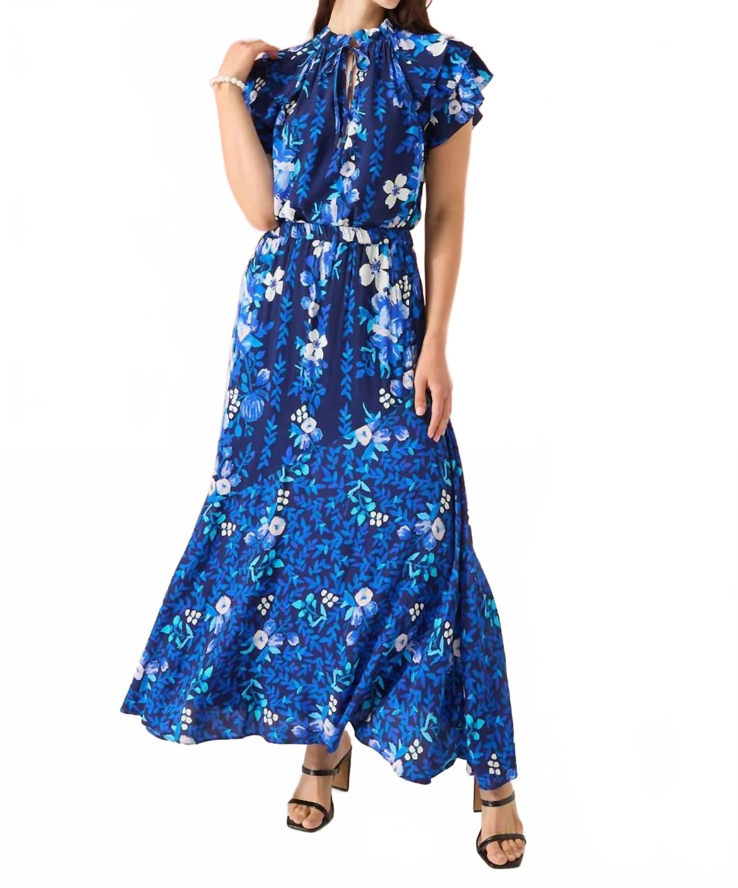 Ara Skirt In Navy Augusta Garden Stripe