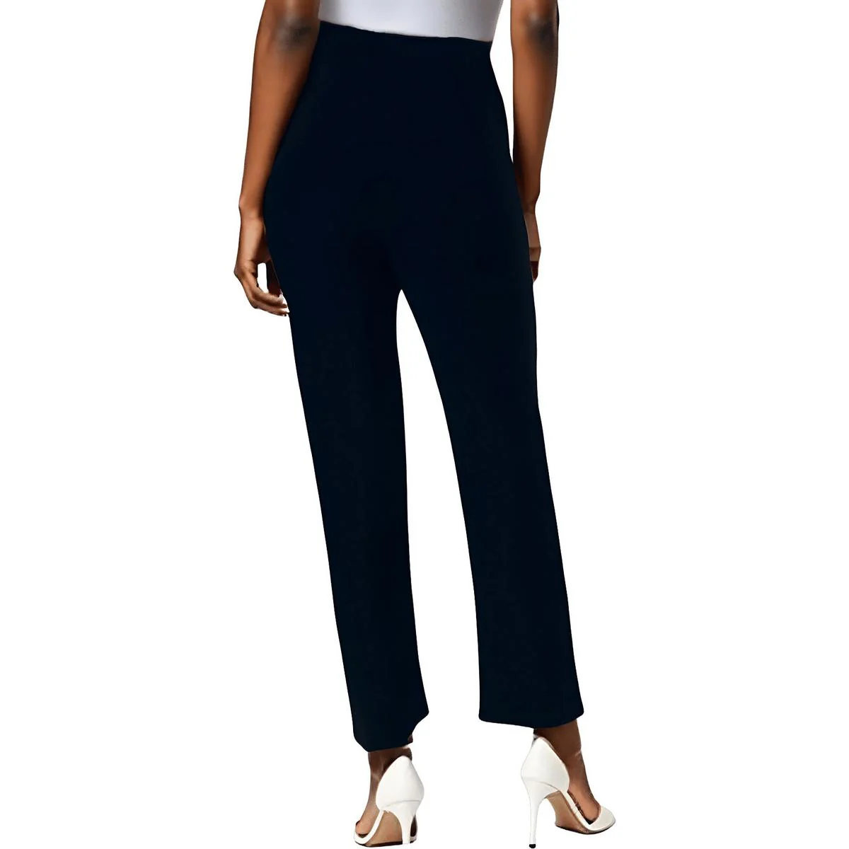 Womens Solid Polyester Dress Pants