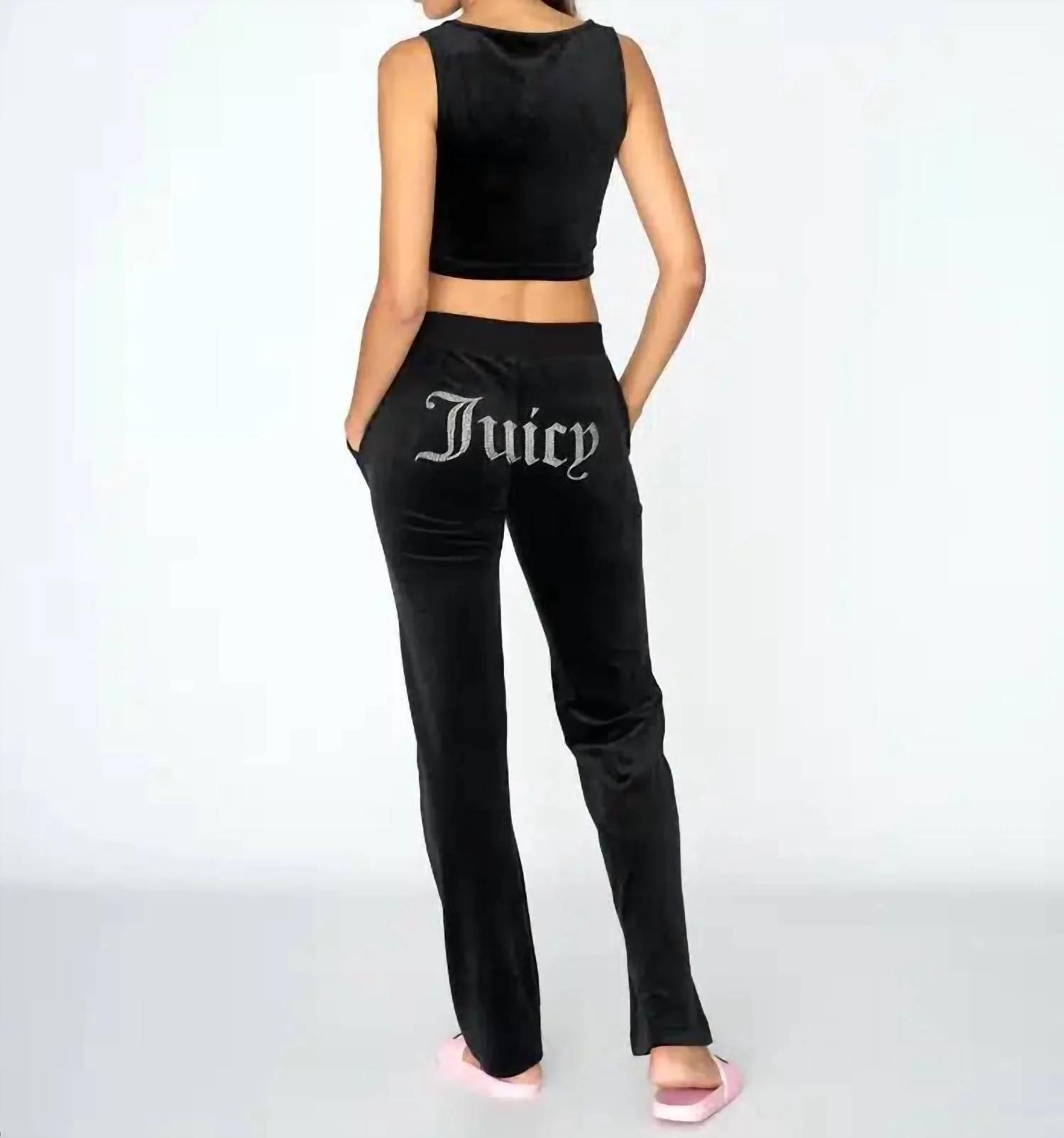 Classic Velour Pants In Black