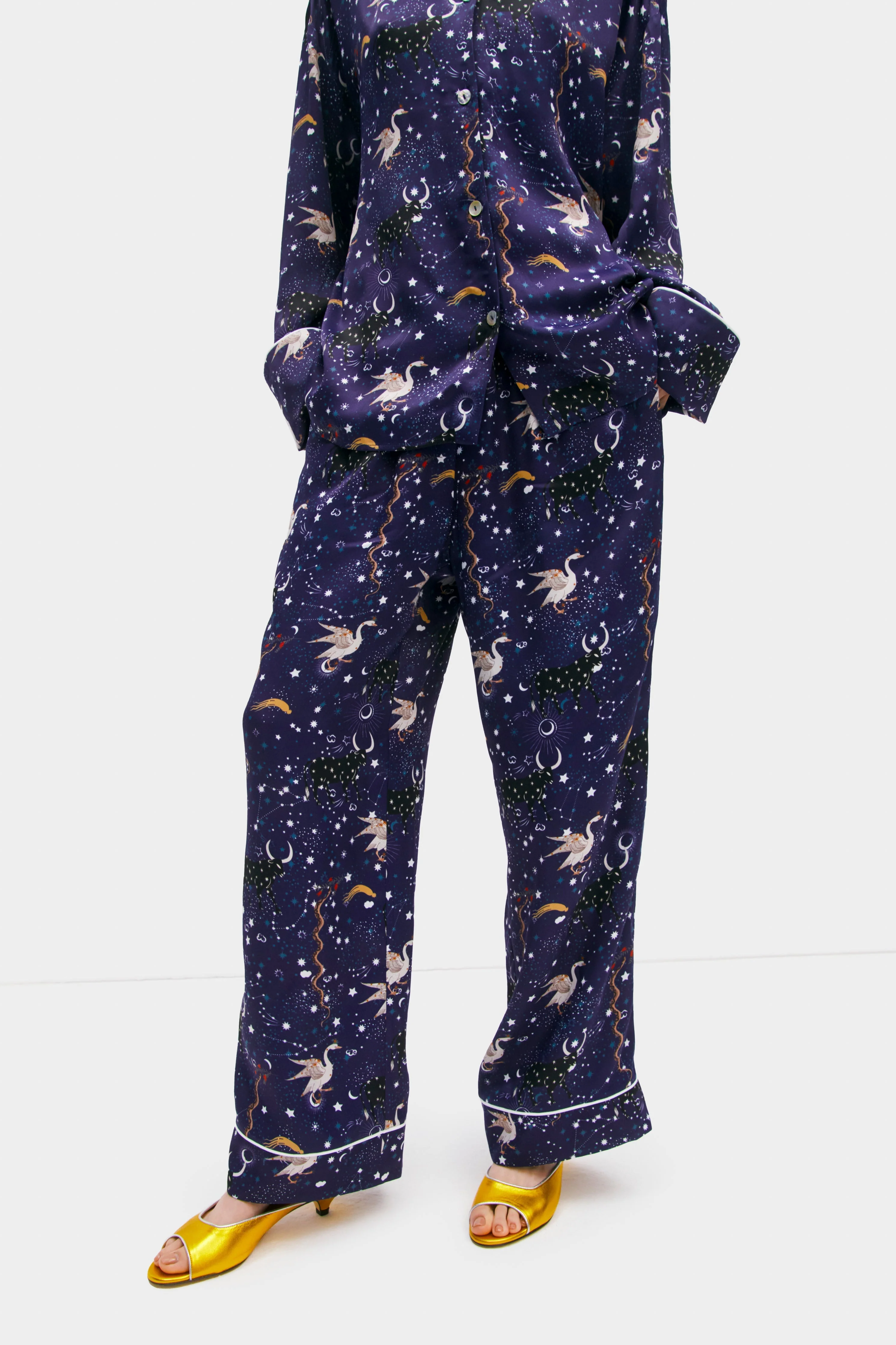 Pastelle Oversized Pants in navy Mystic Print