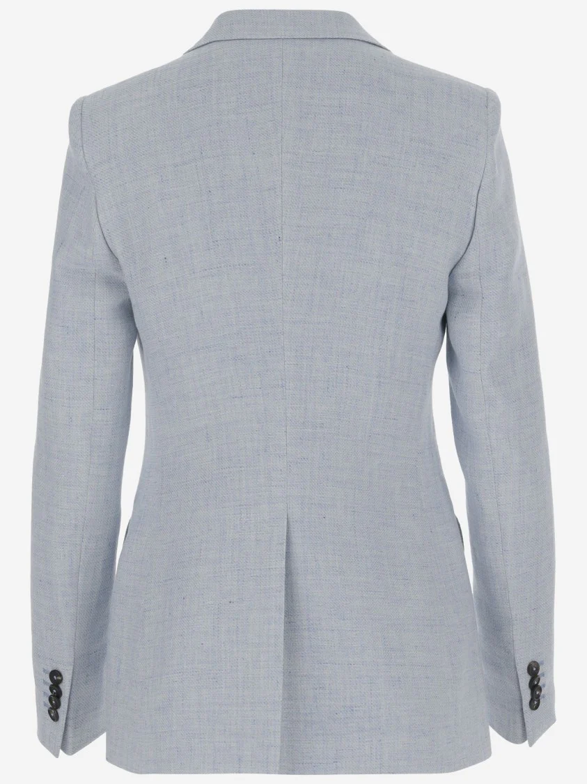 Linen Blend Single-Breasted Jacket