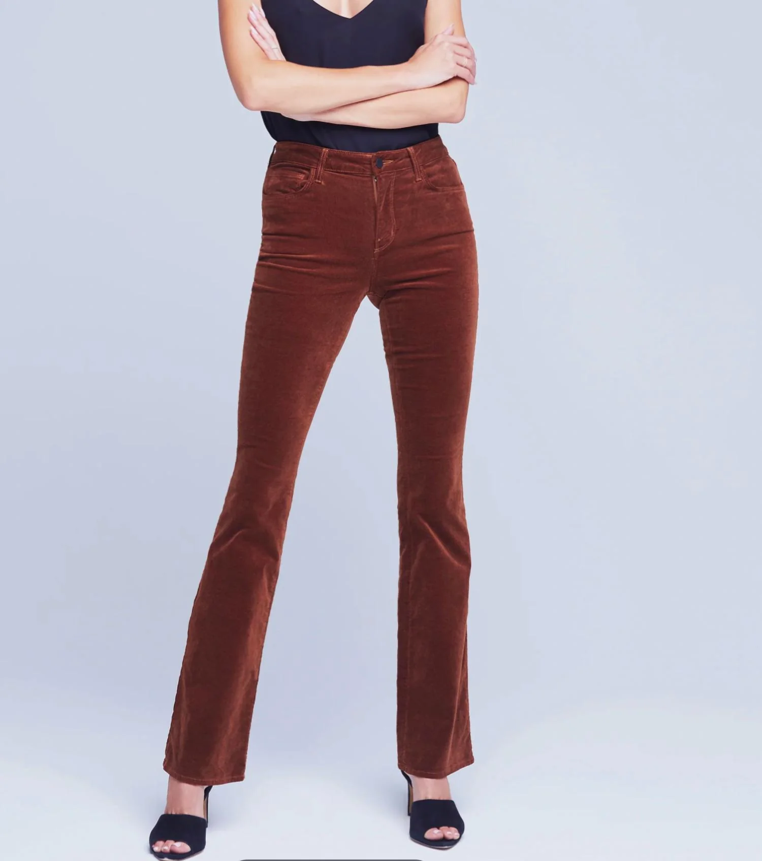 Stevie Velvet Pant In Nu Buck