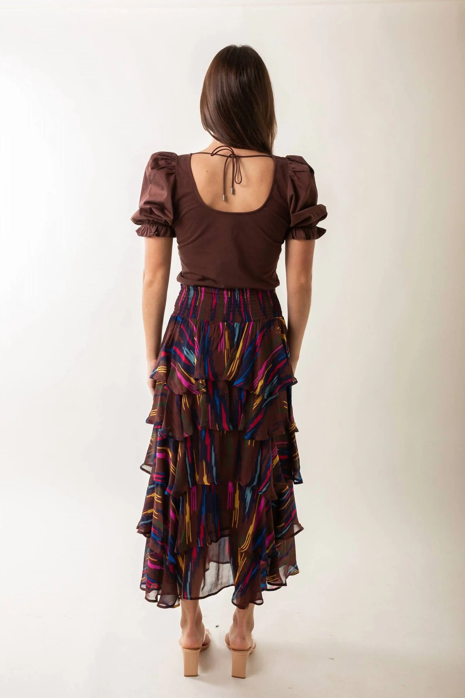 Fayette Skirt In Chocolate Multi