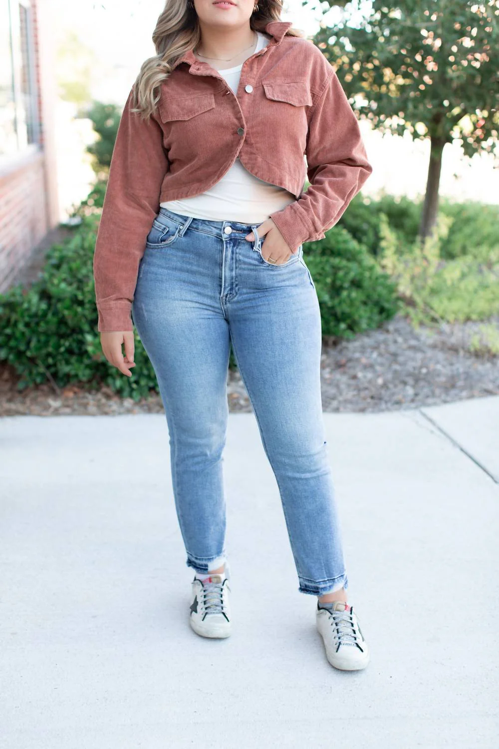 High Rise Crop Straight Jeans In Light Wash