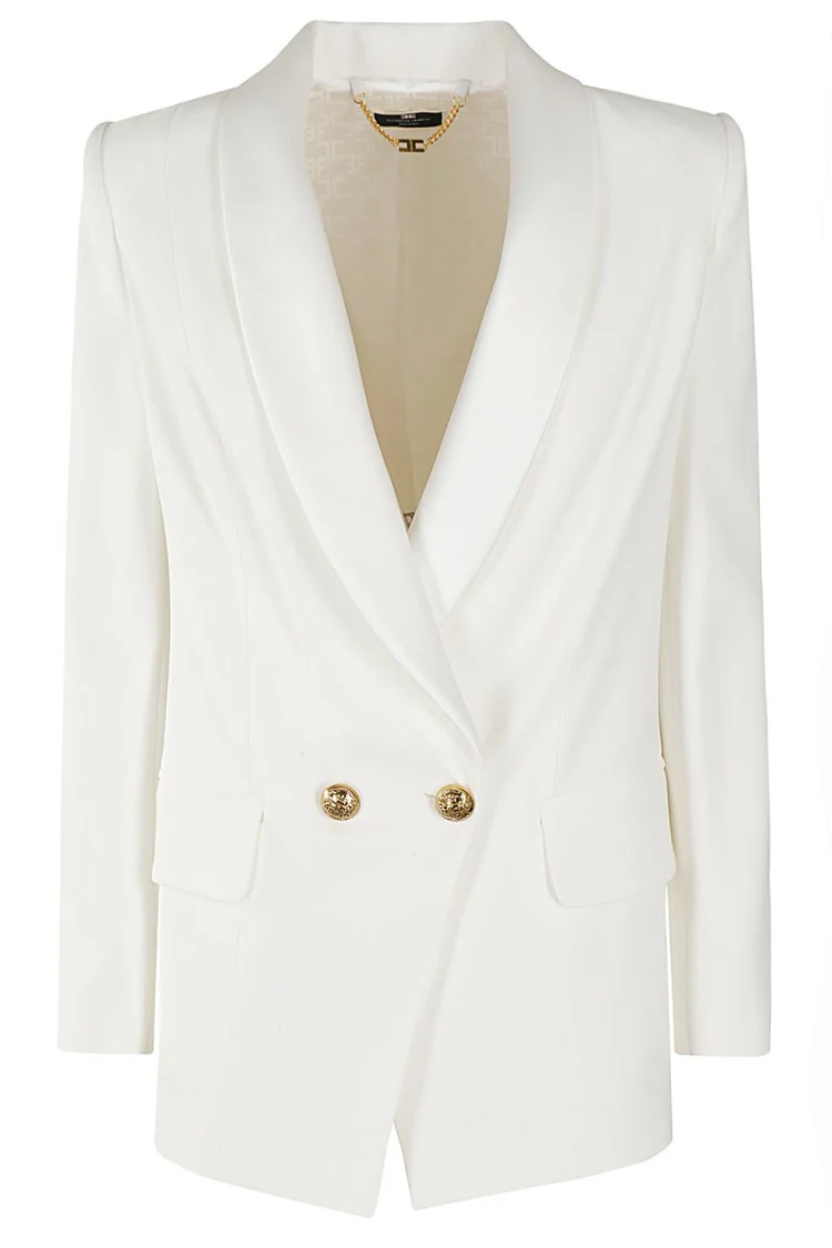 Ivory Blazer With Satin Shawl Lapels