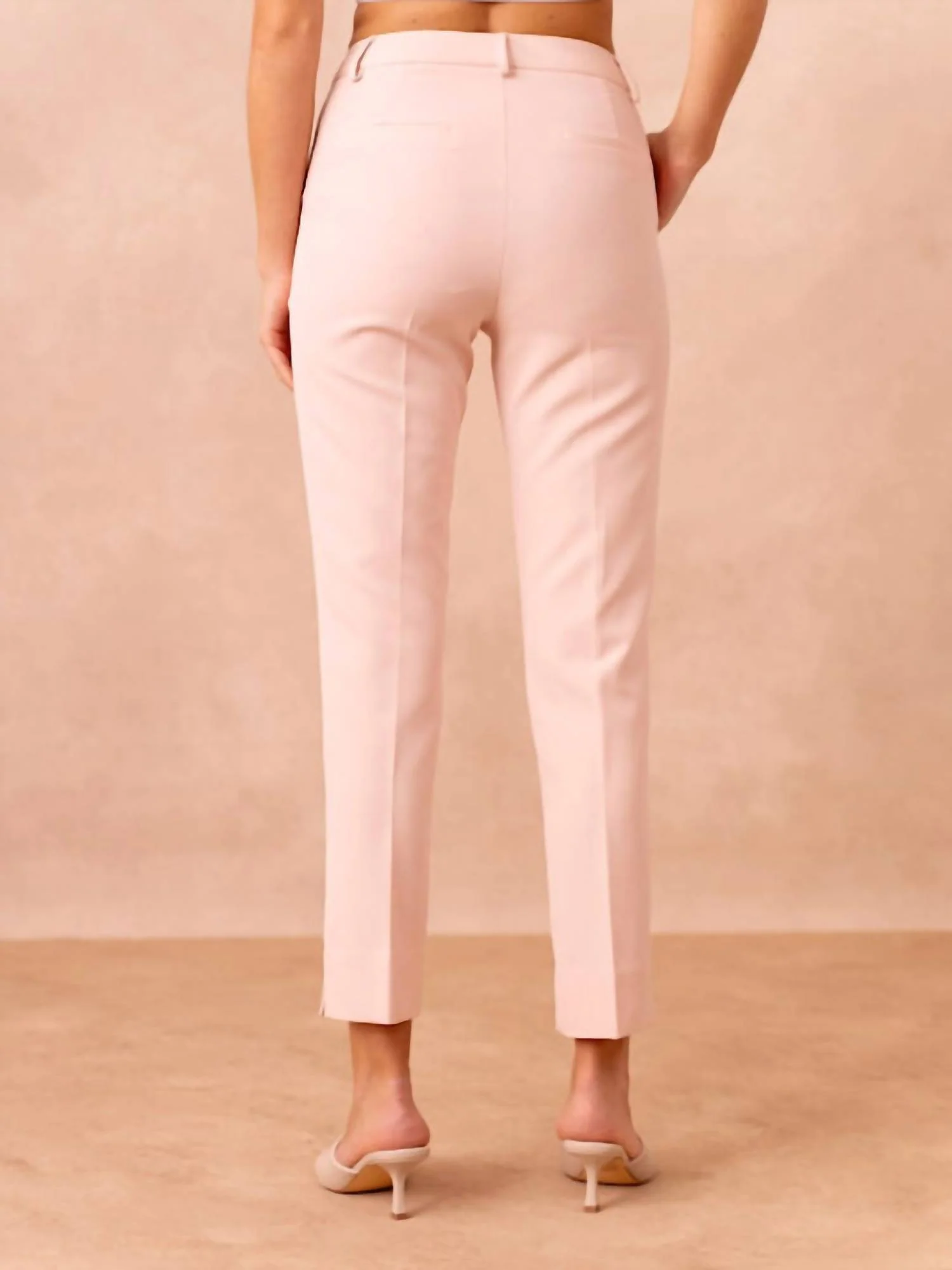 High-Waisted Cigarette Pants In Pink