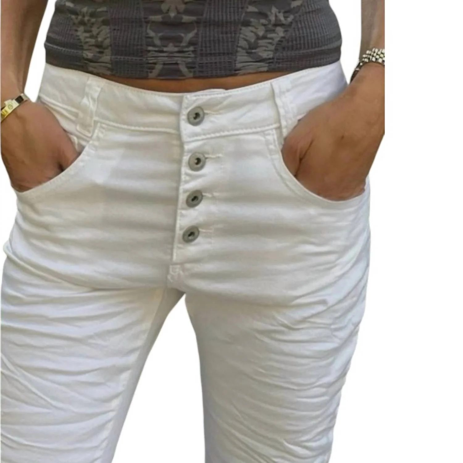 Aviv High Rise Jeans In White