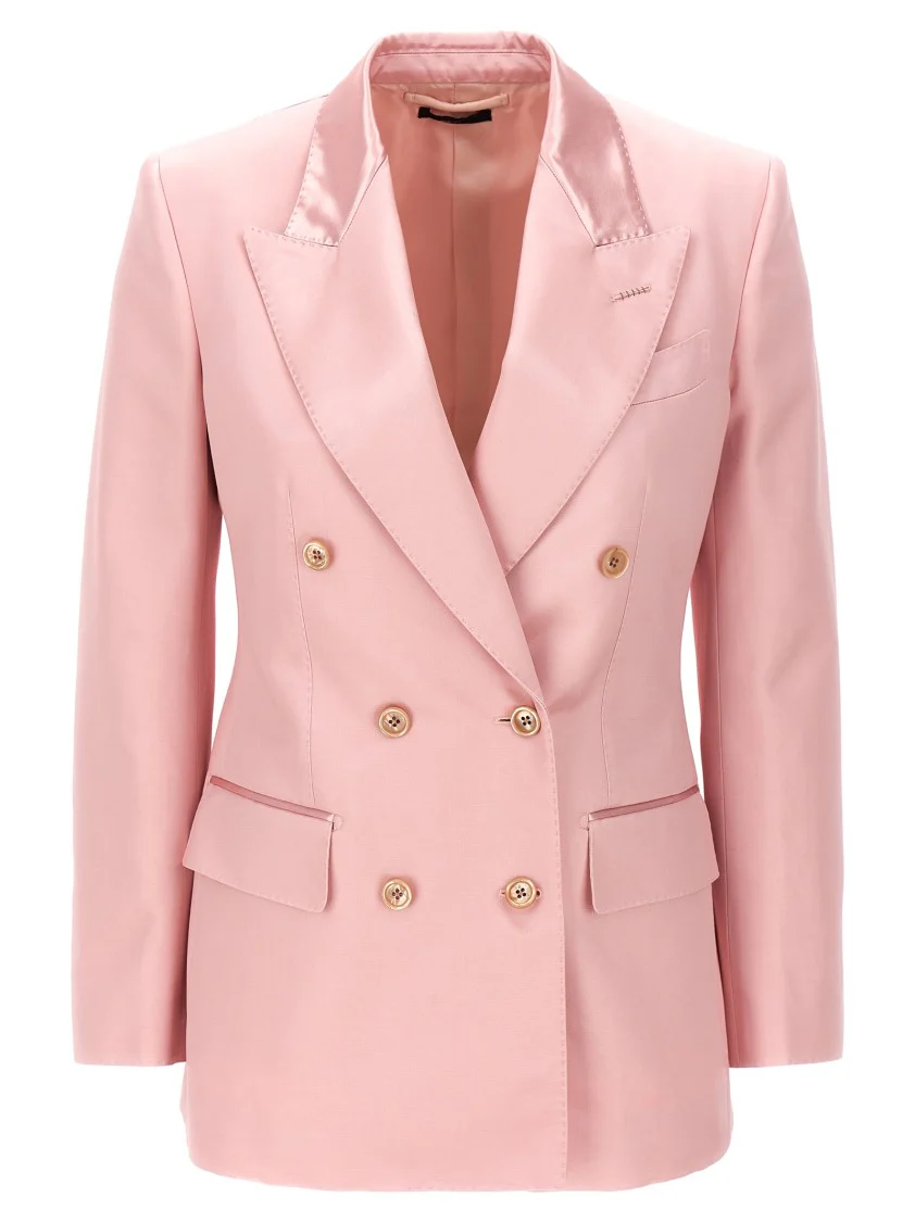 Double-Breasted Duchesse Blazer With Tailored Structure