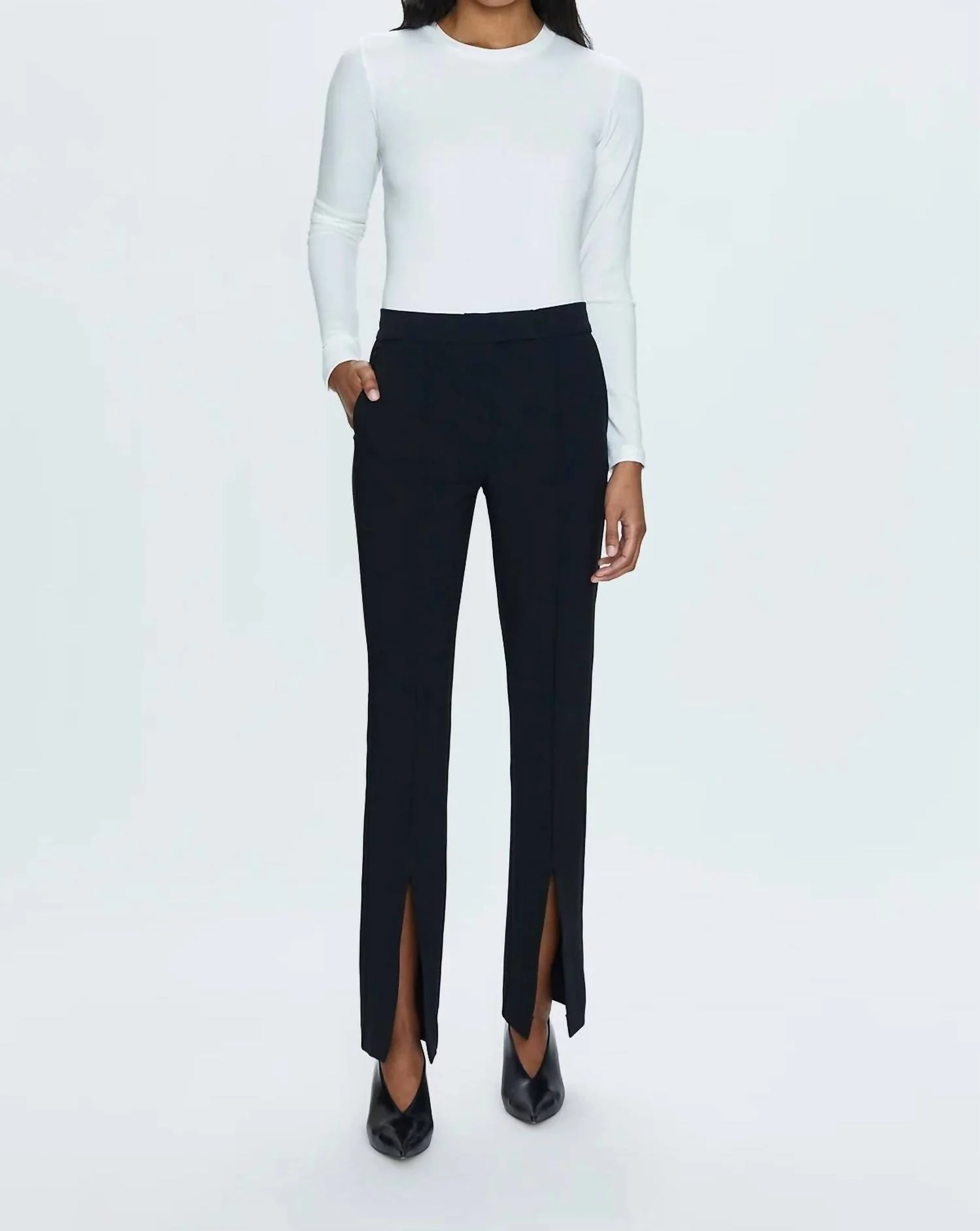 Diana Front Slit Trouser In Black