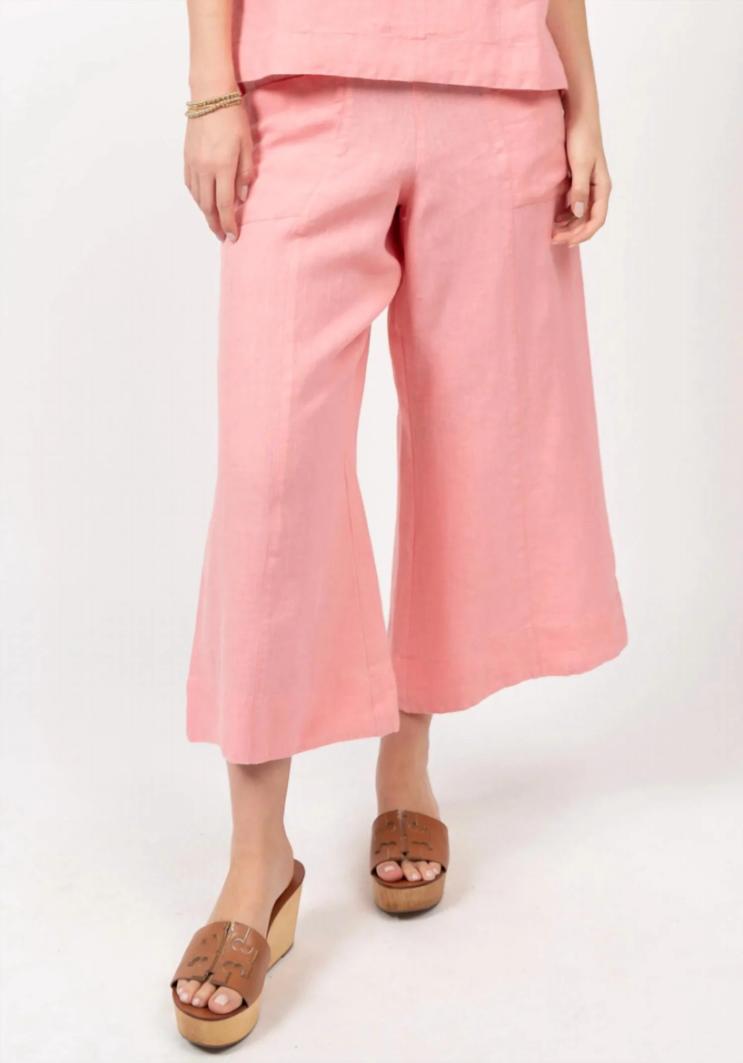 Linen Slouch Pocket Pants In Geranium