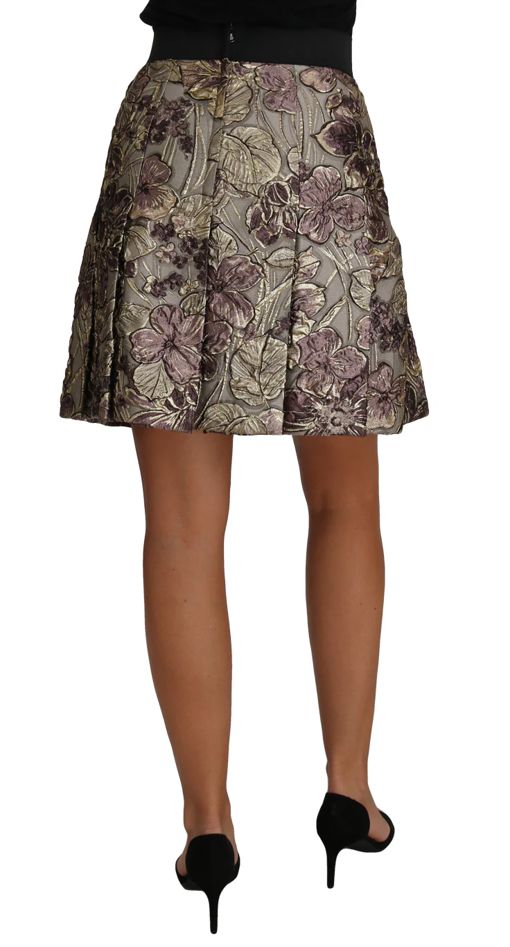 Dolce & Gabbana Elegant Floral A-Line Jacquard Women's Skirt