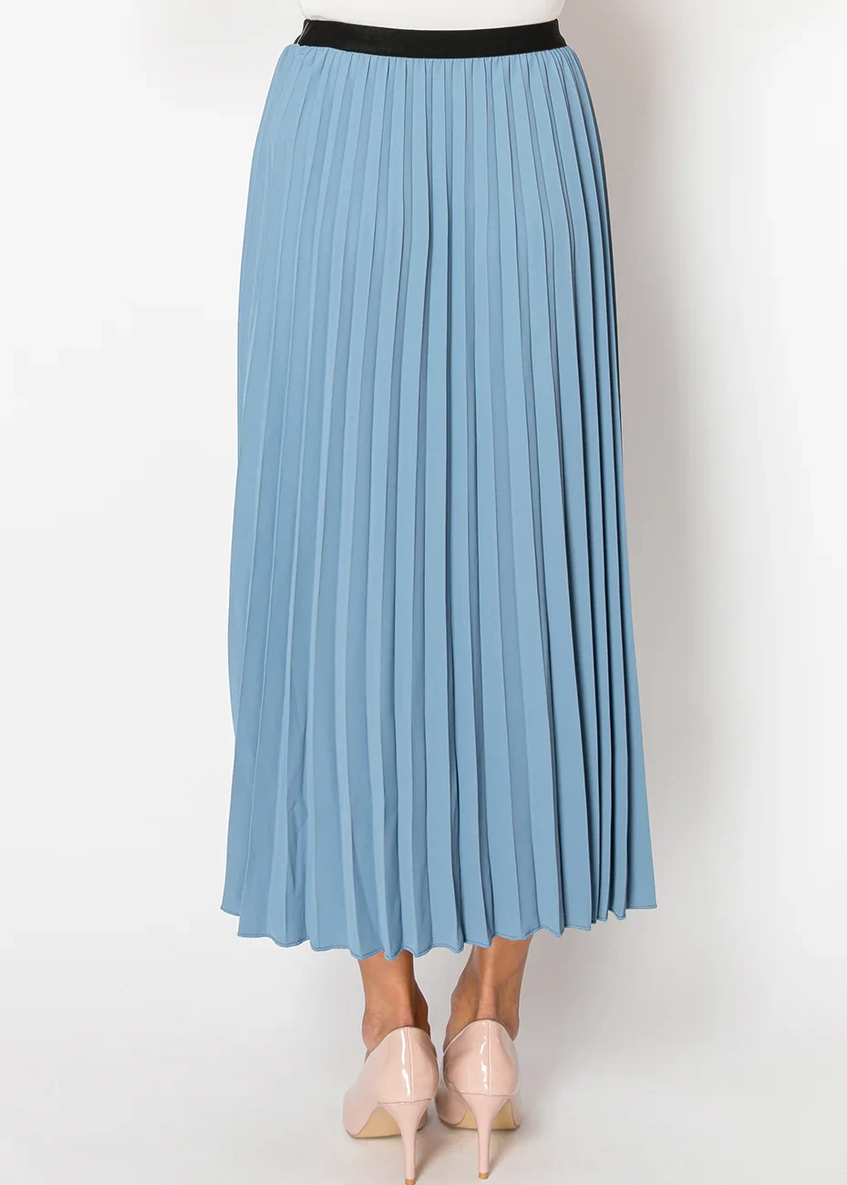 Chic Sky Blue A-Line Skirt