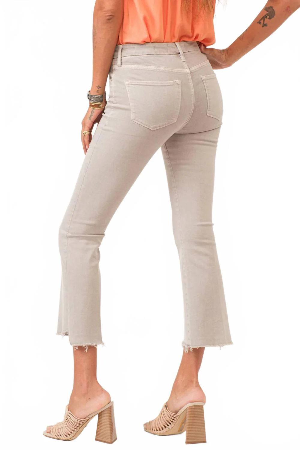 Jeanne High Rise Cropped Flare Jeans In Quartzite