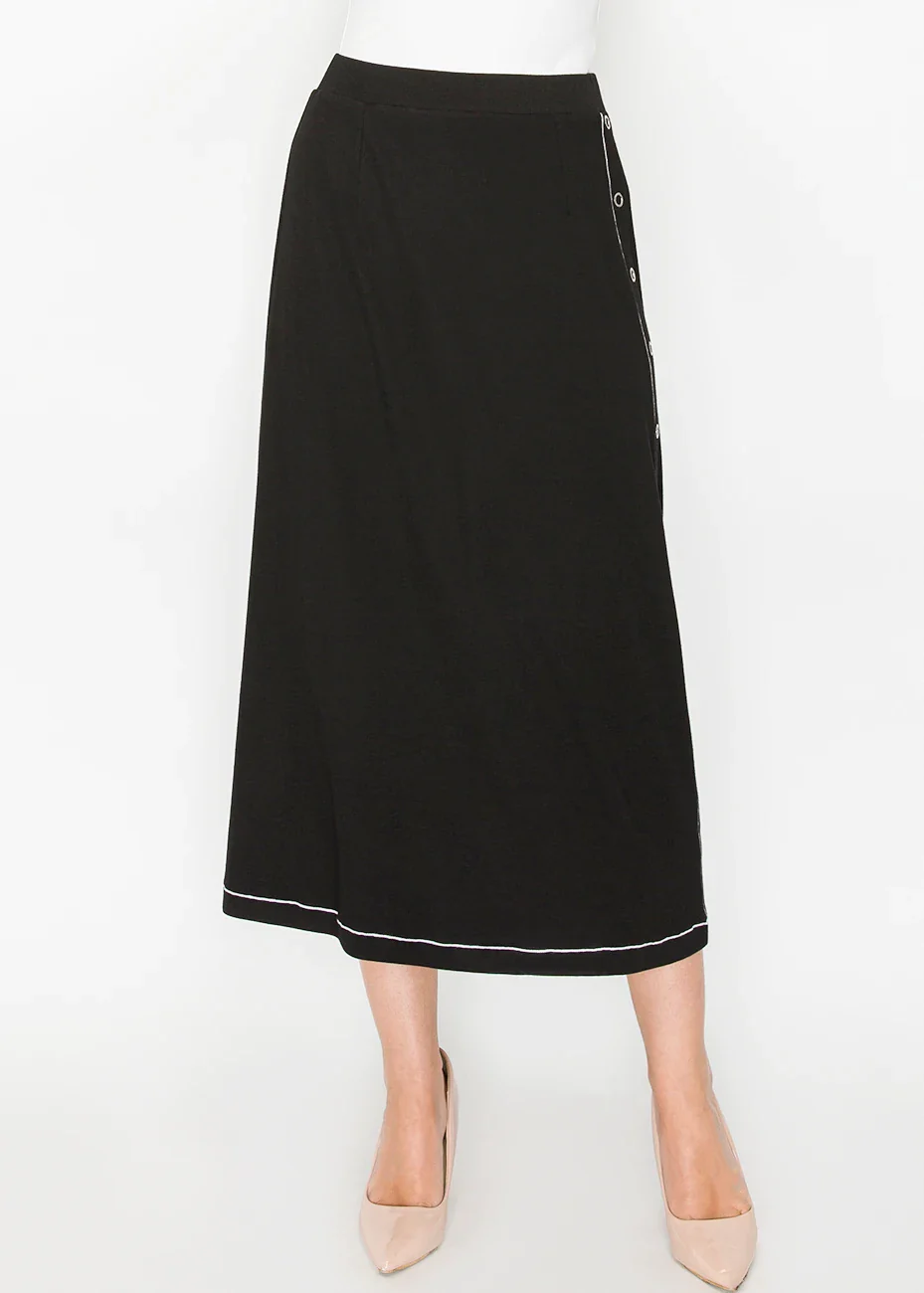 Black Essential A-Line Skirt