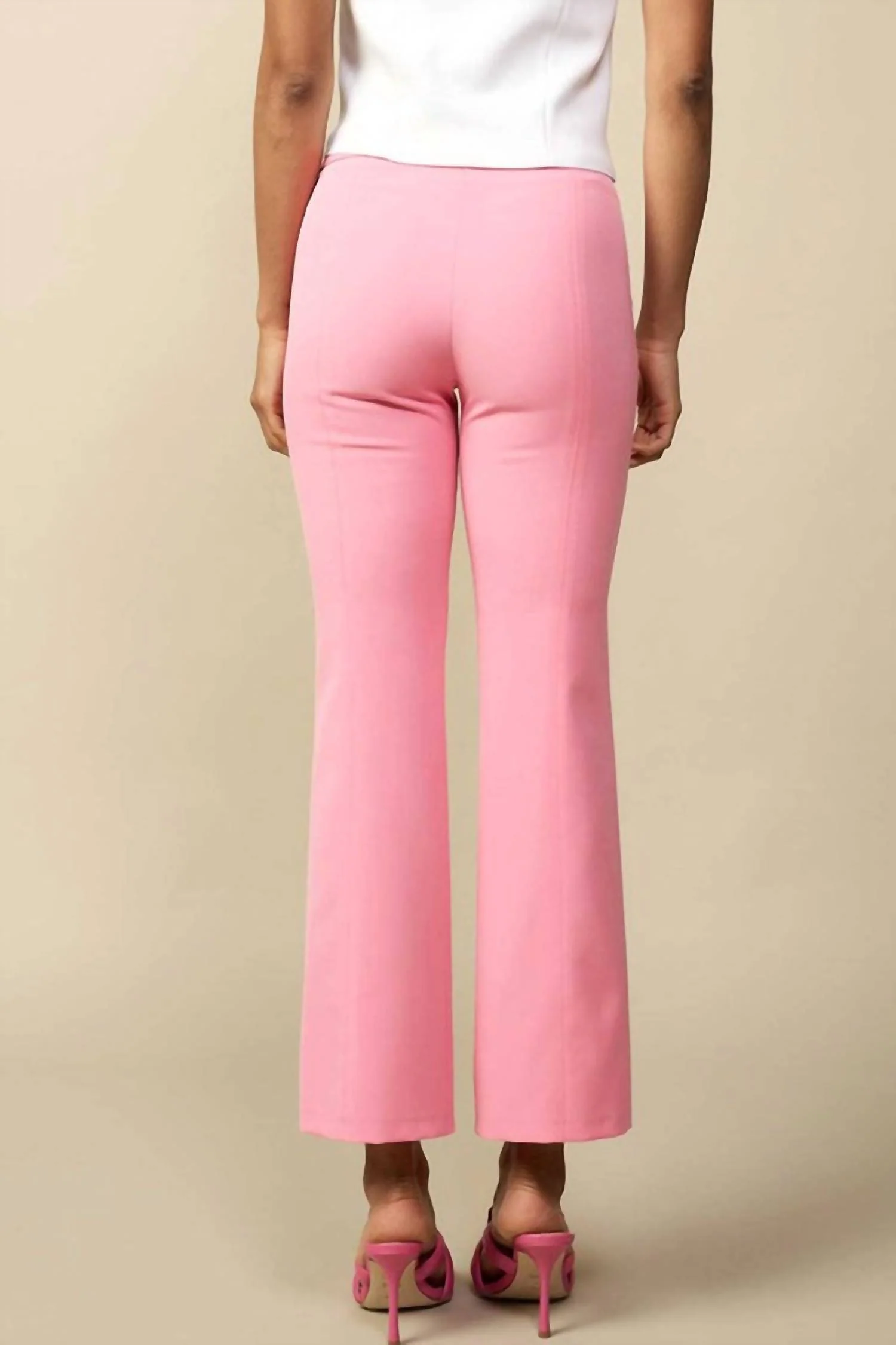 Aubrey Stretch Straight Leg Pants In Pink