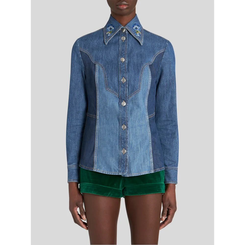 DENIM SHIRT WITH EMBROIDERY