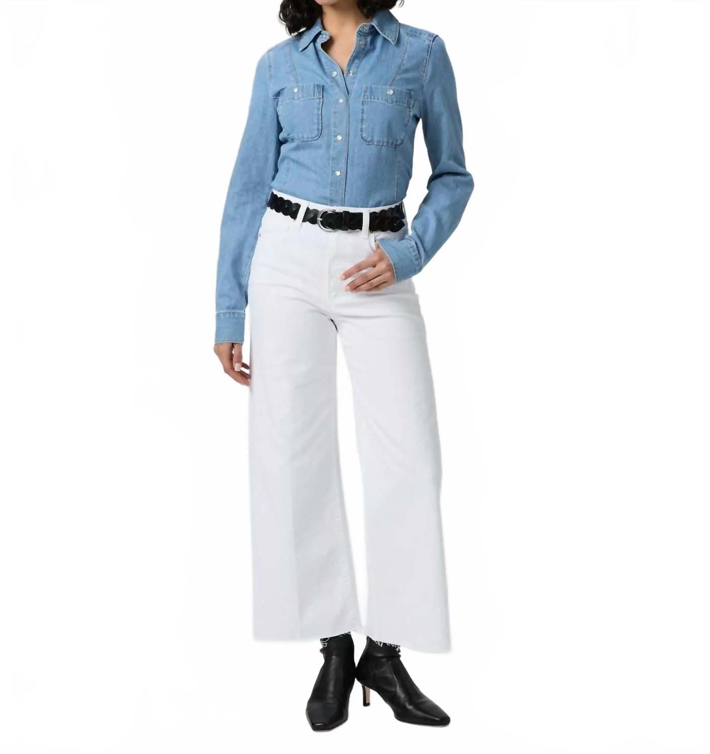 Anessa Raw Hem Jean In Crisp White