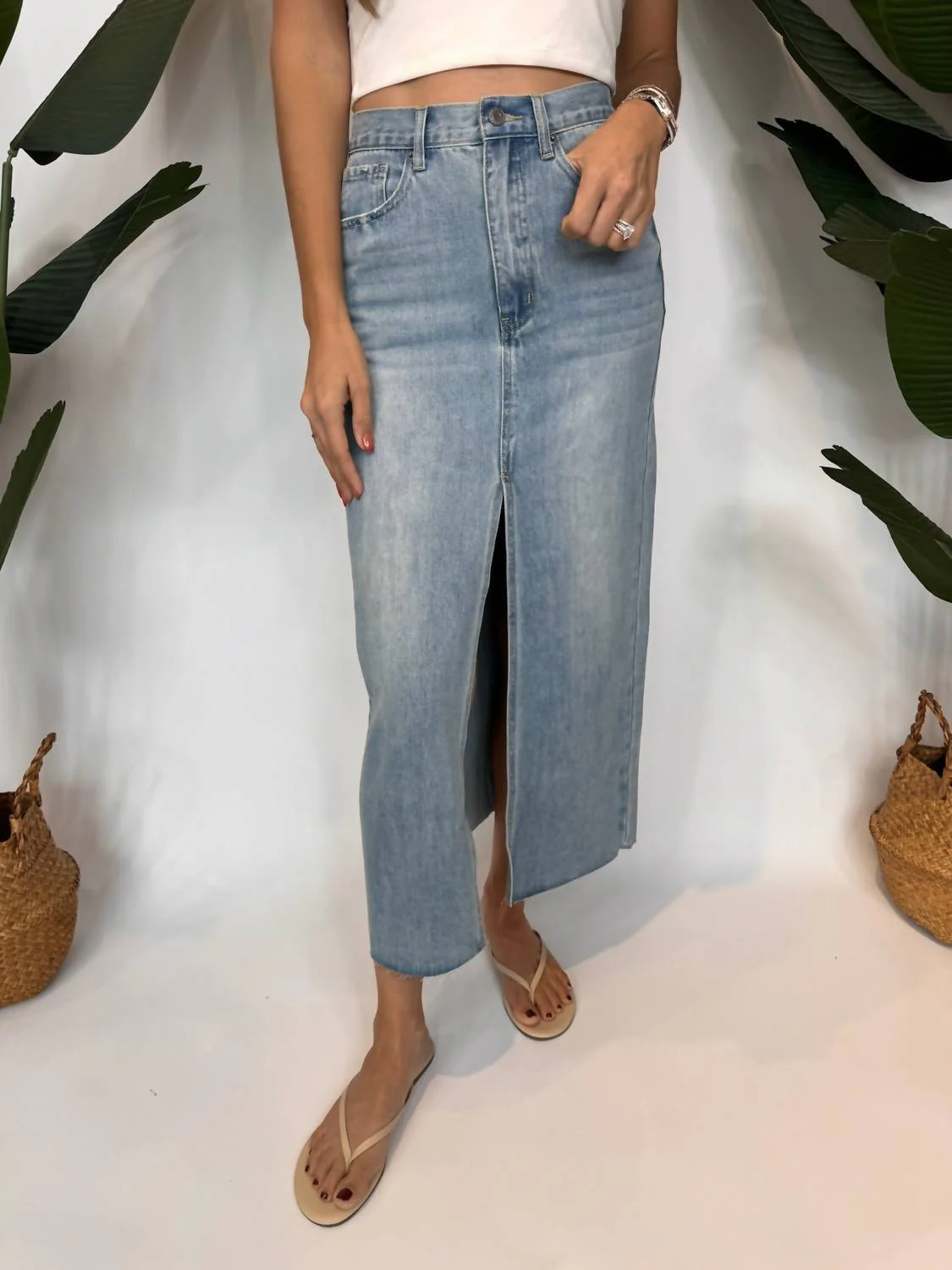 Denim Skirt In Light Denim