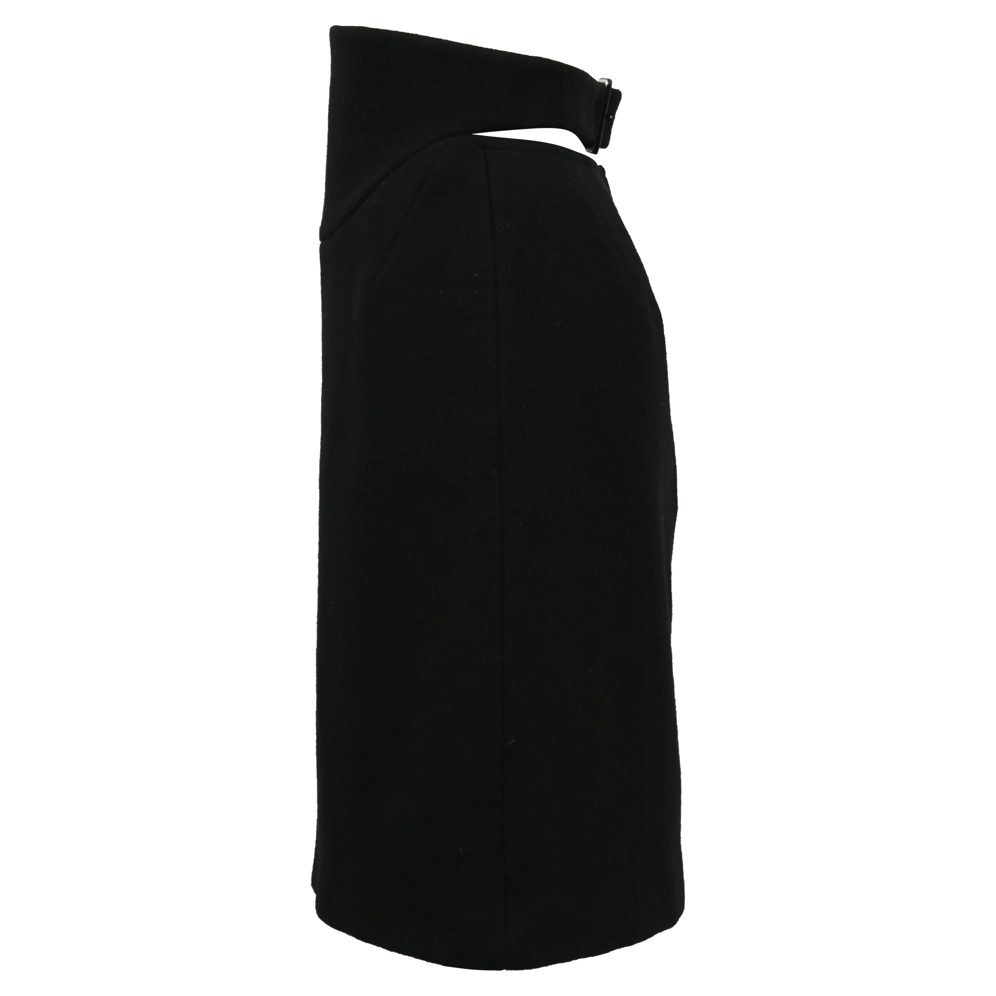 Alaïa Belt Cutout Pencil Skirt in Black Wool