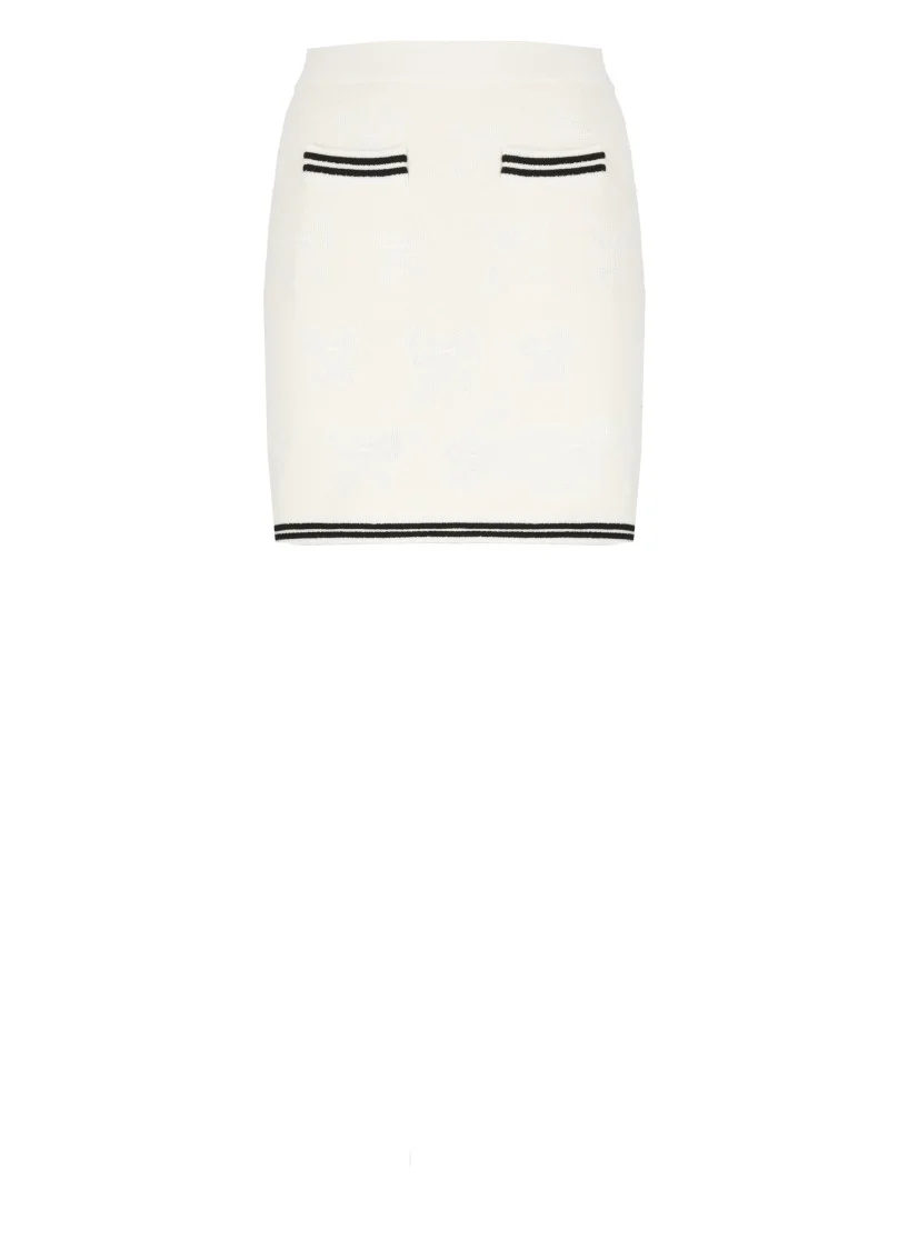 Ivory Cotton Mini Skirt