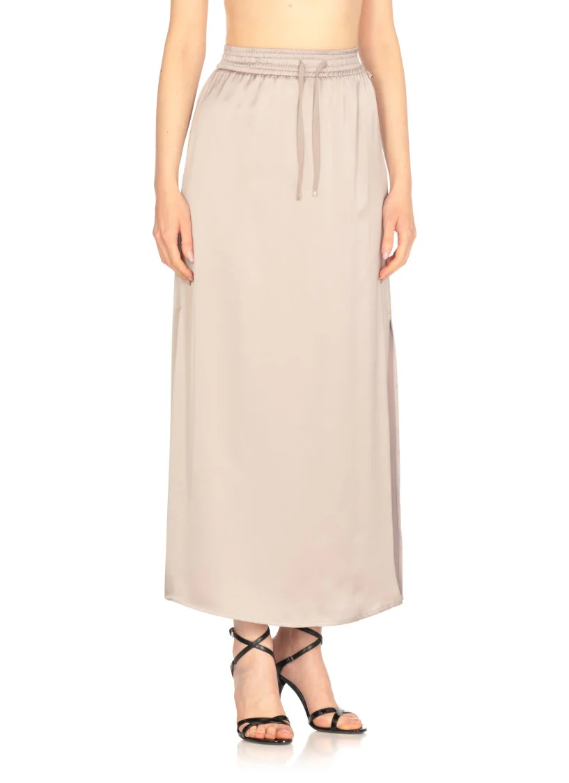 Beige Skirt With Adjustable Drawstrings