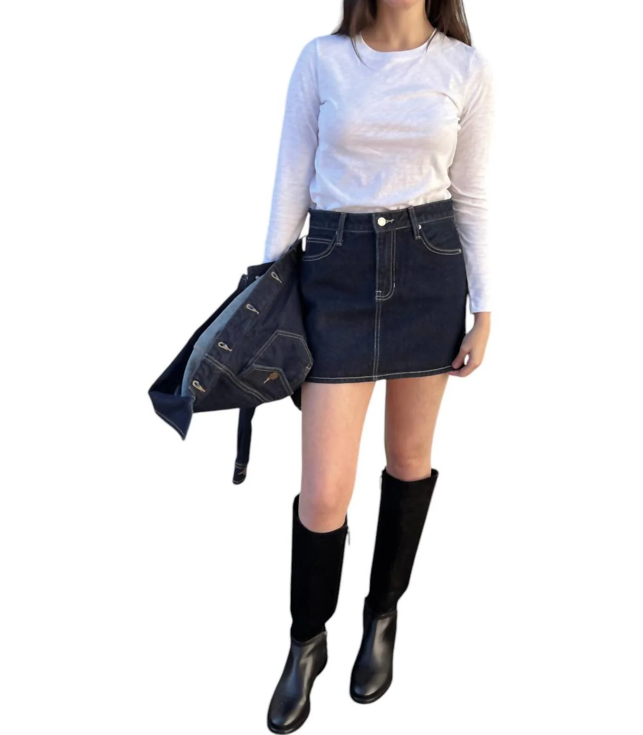Harley Denim Mini Skirt In Dark