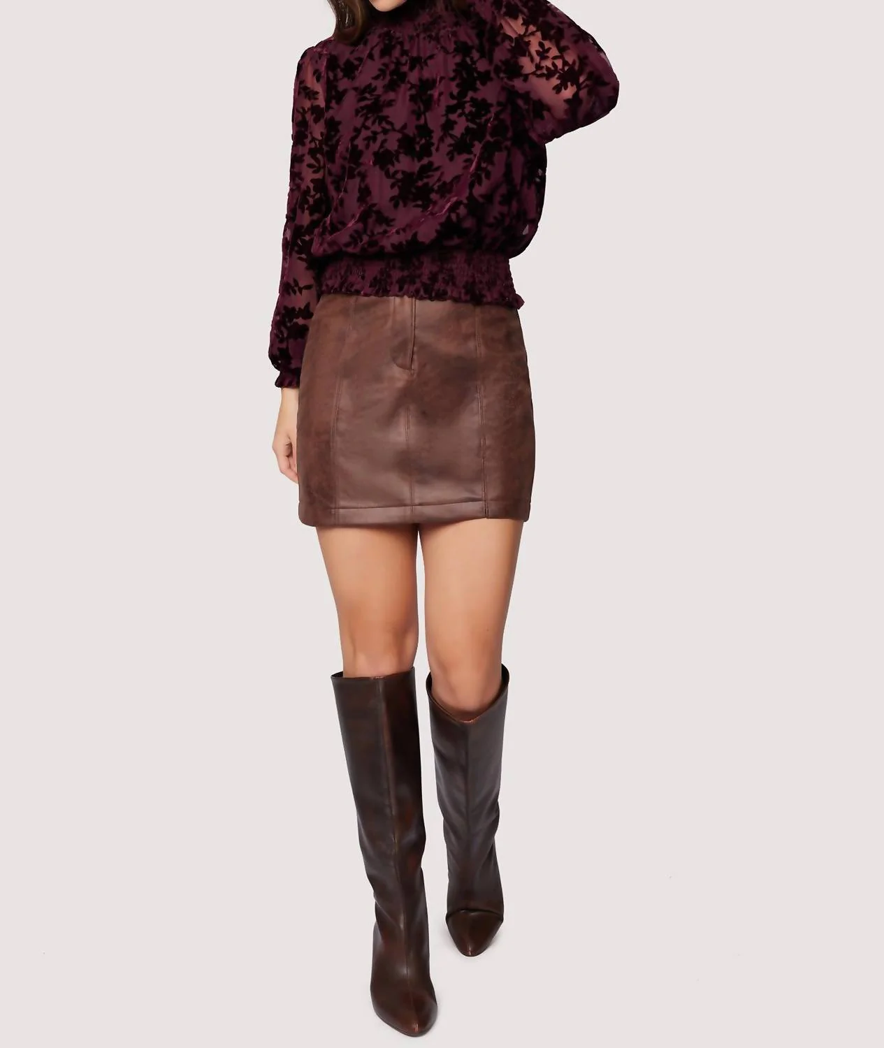 Desiree Mini Skirt In Brown