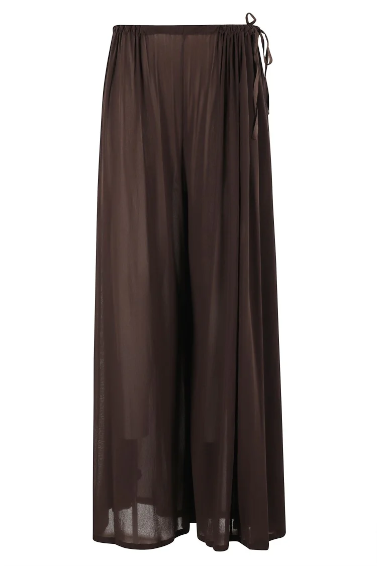 Wide-Leg Pants With Elastic Waistband