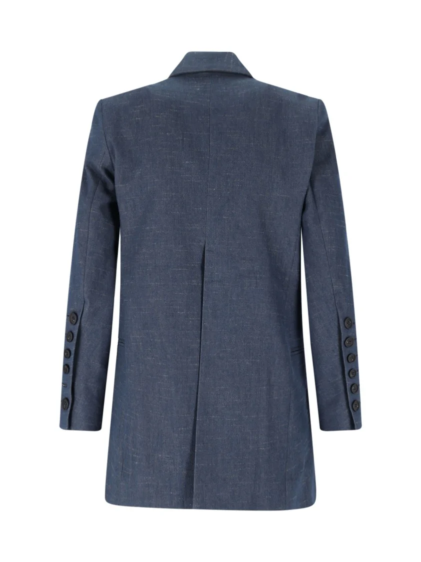 Beatrice' Double-Breasted Blazer – Blue Mélange
