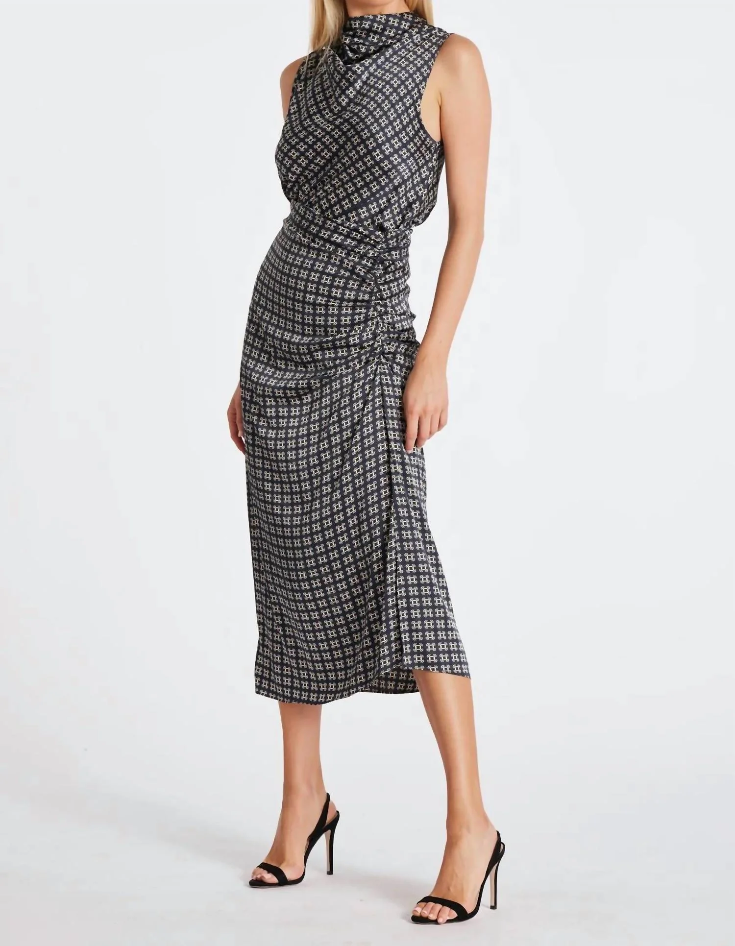 Asymmetrical Midi Skirt In Navy Heritage