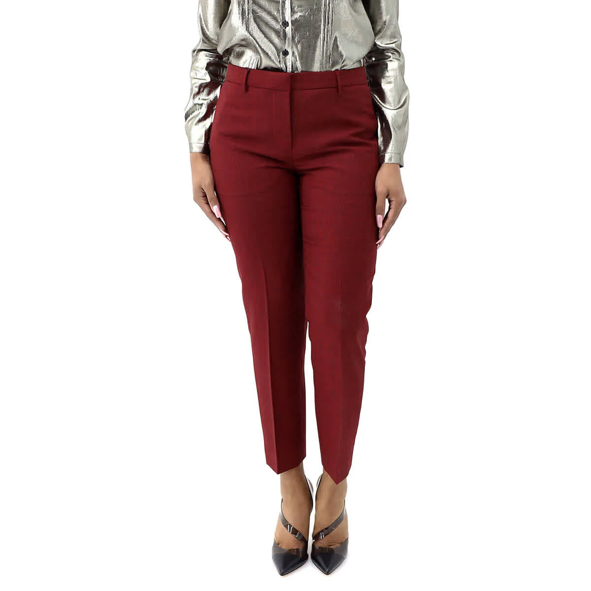 Burberry Wiluna Cage Pattern Wool Trousers
