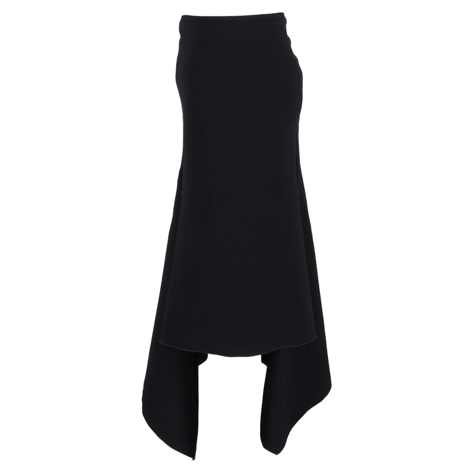 Dion Lee Asymmetric Midi Skirt in Black Wool