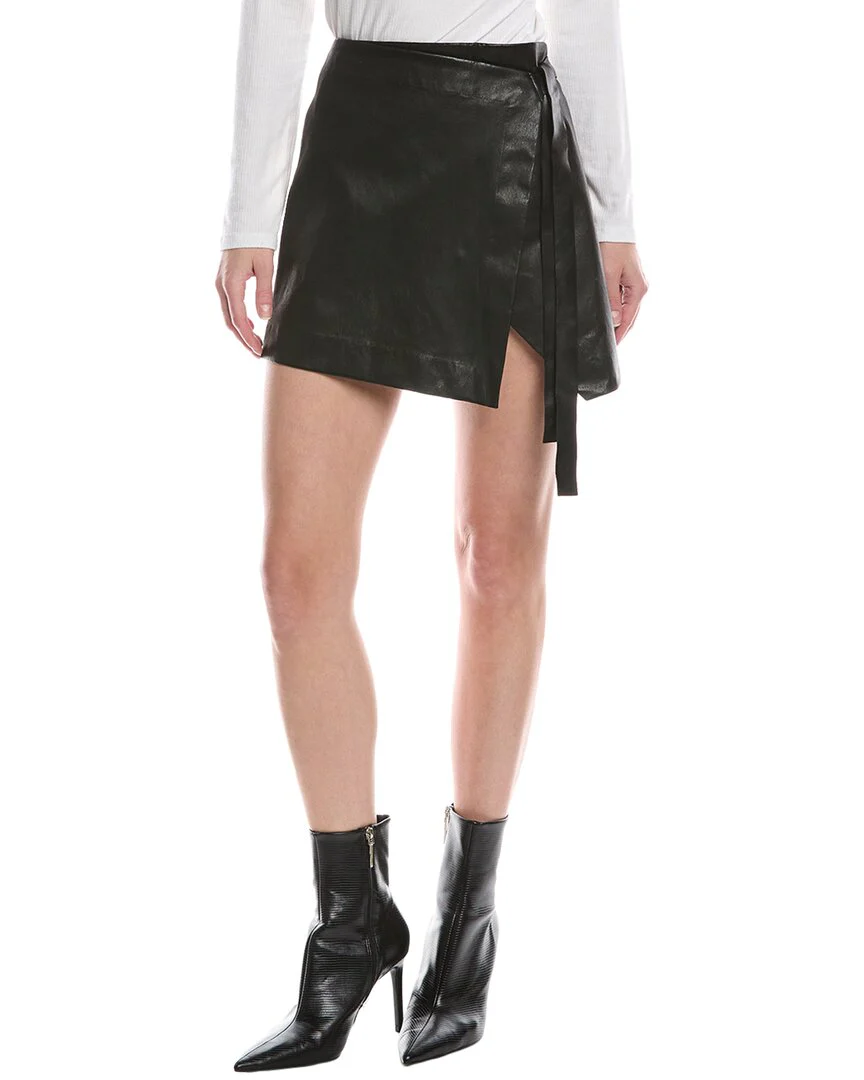 rag & bone James Leather Wrap Skirt
