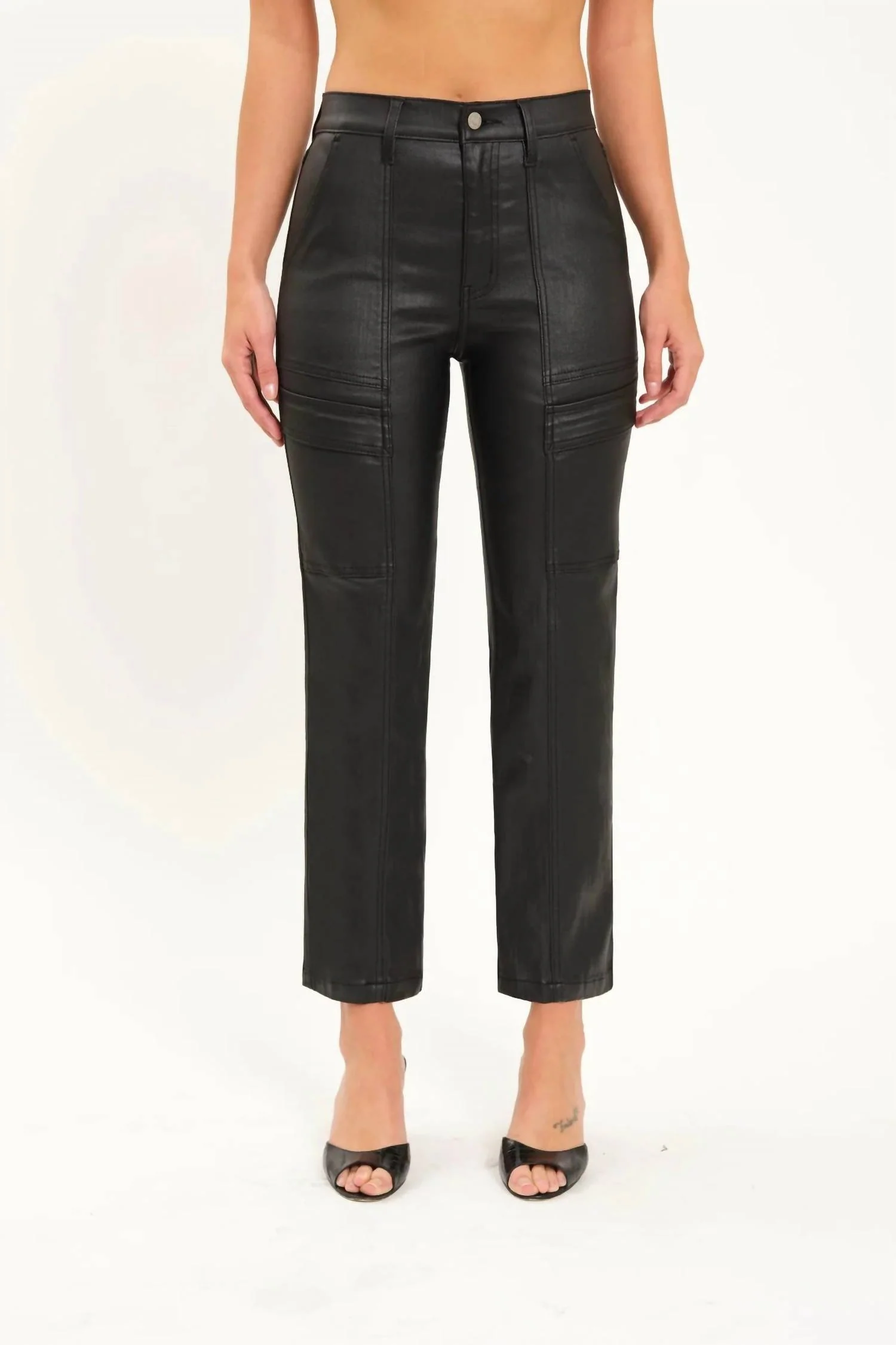 Straight Up Cargo Pants In Coated Asphalt