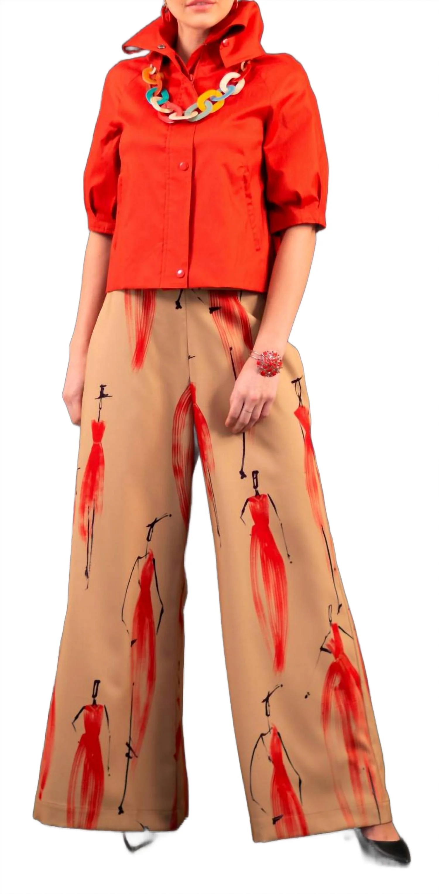Fashion Print Palazzo Pants In Multicolor