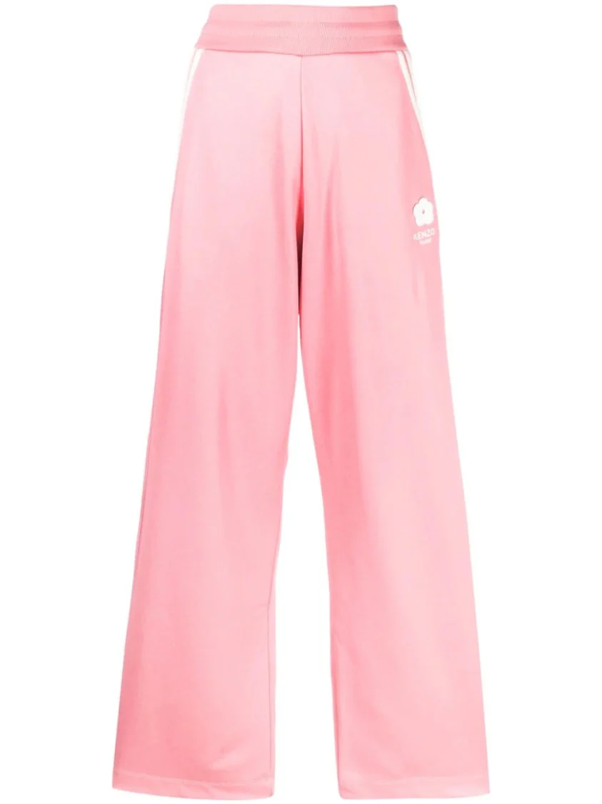 Relaxed Fit Jog Pants With Floral Logo