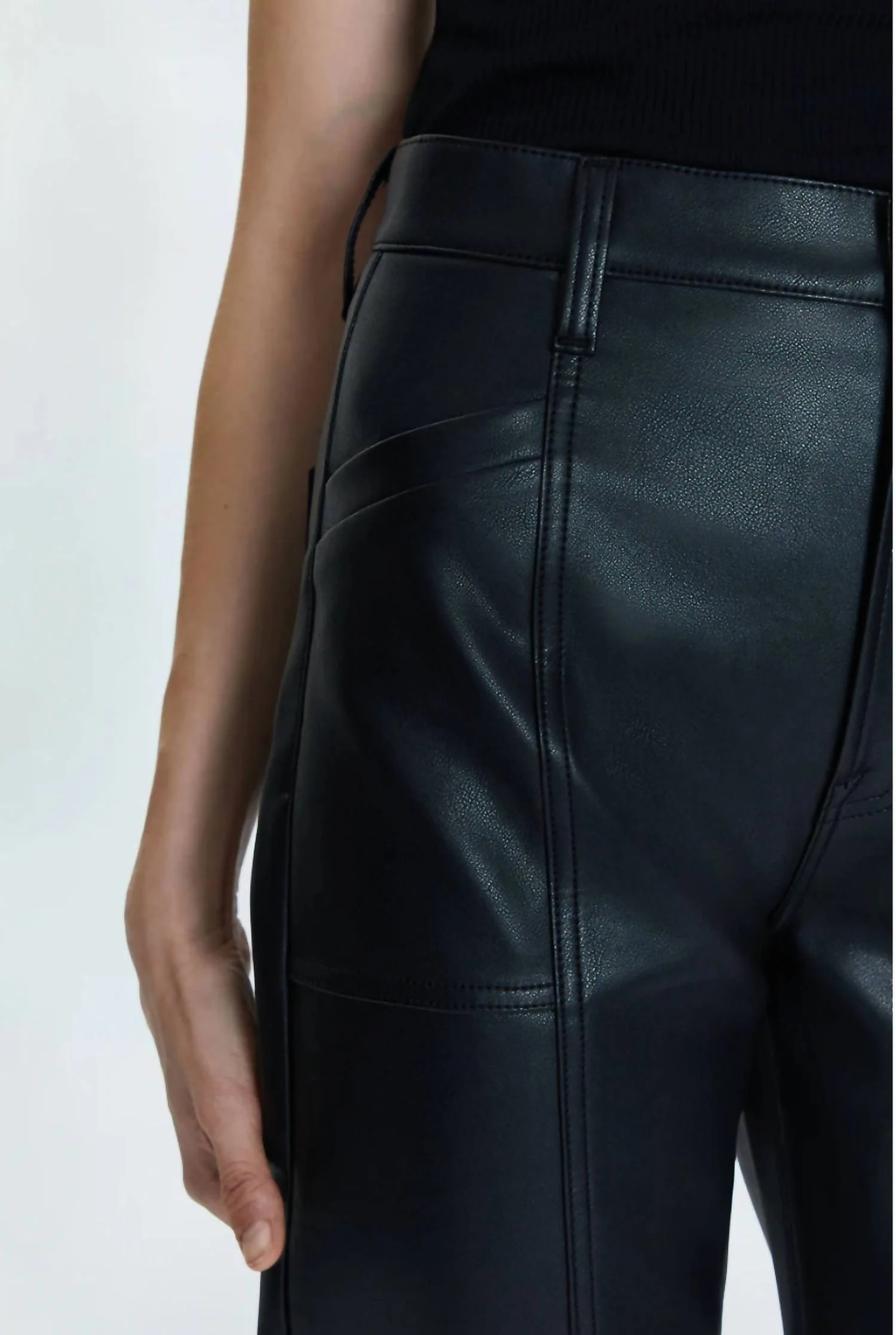 Taylor High Rise Bowed Straight Jeans In Slate Black