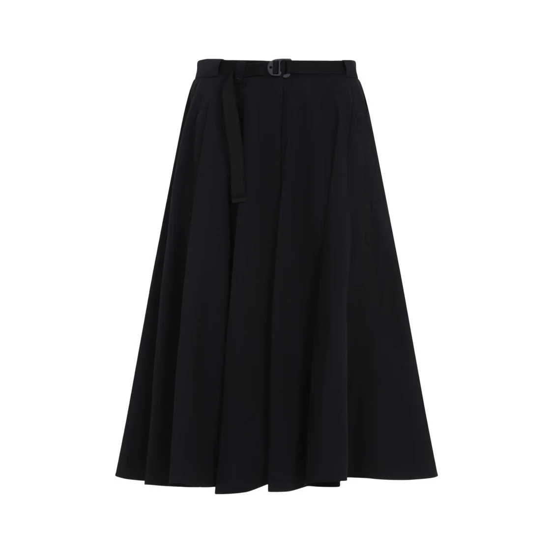 Black Polyamide Midi Skirt