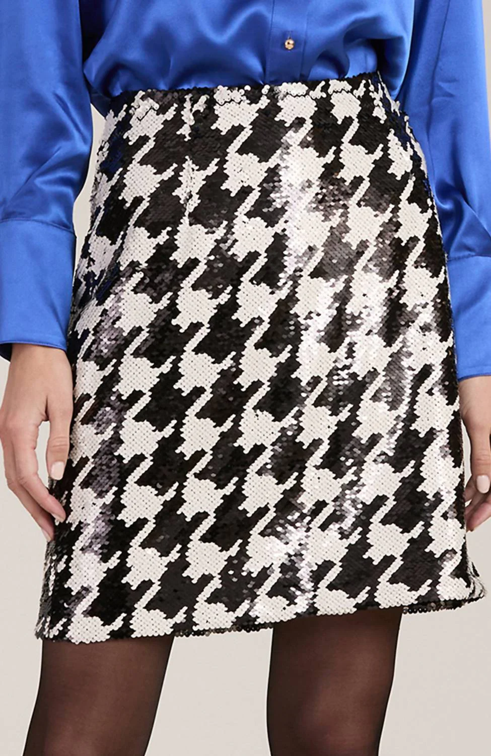 Sequin Chelsea Skirt In Black/white