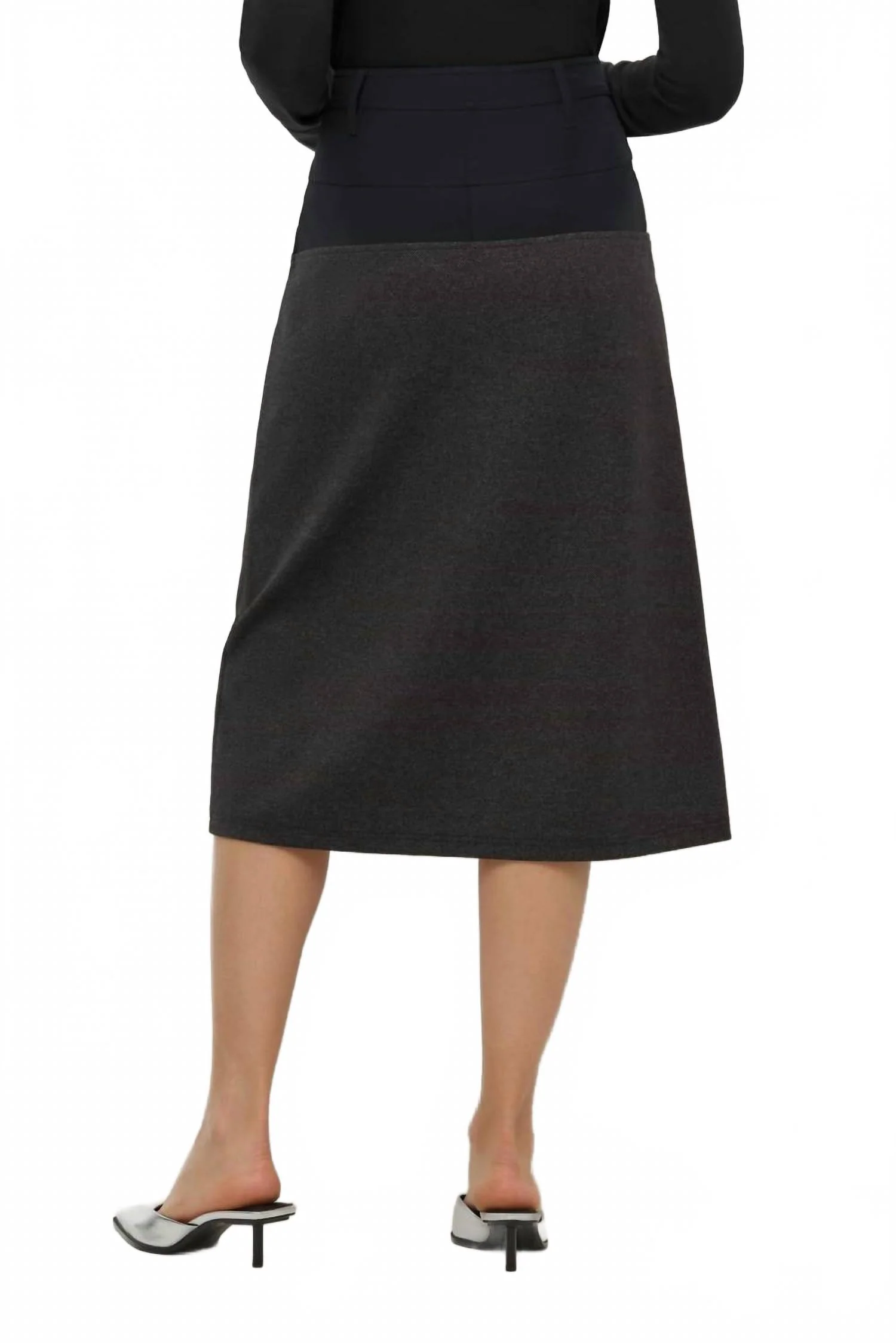 Zita Skirt In Black/dark Charcoal